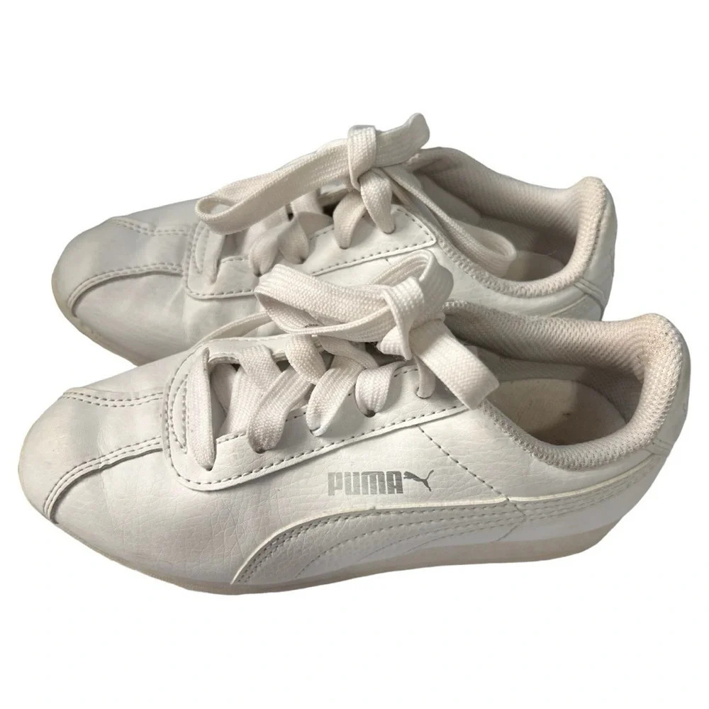 Puma Kids White Low Top‎ Sneakers Lace Up Athletic Shoes Size 13C 31 EUR